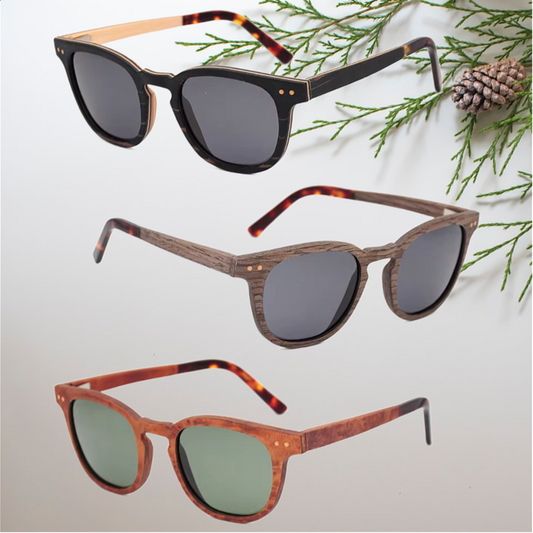 Our Fergie Range Round Lens Wooden Veneer Sunglasses