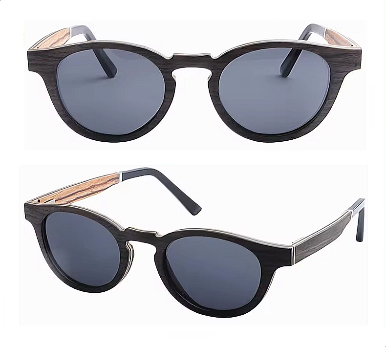 Our Thelma Range Round Lens Wooden Veneer Sunglasses