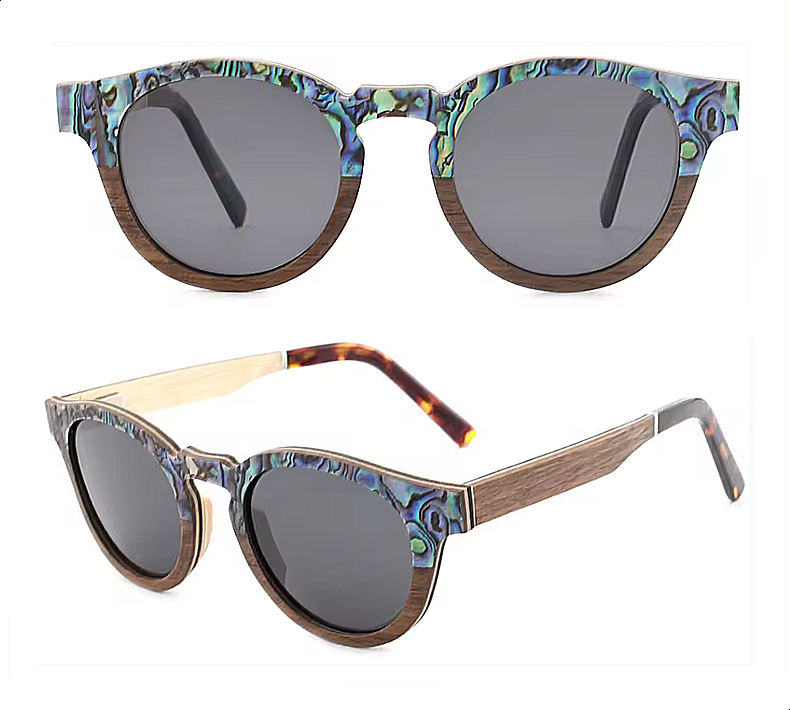Our Thelma Range Round Lens Wooden Veneer Sunglasses