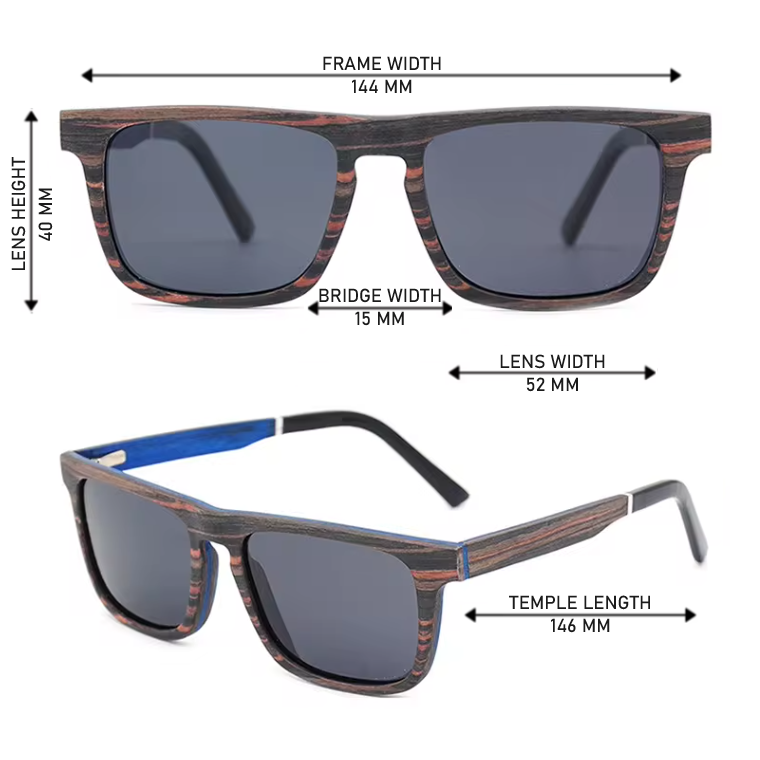 Our Gerrie Range Rectangle Wooden Veneer Sunglasses