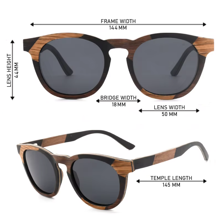 Our Ellison Range Round Lens Wooden Veneer Sunglasses