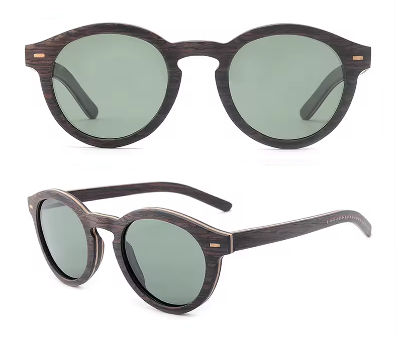Our Robbyn Range Round Lens Wooden Veneer Sunglasses