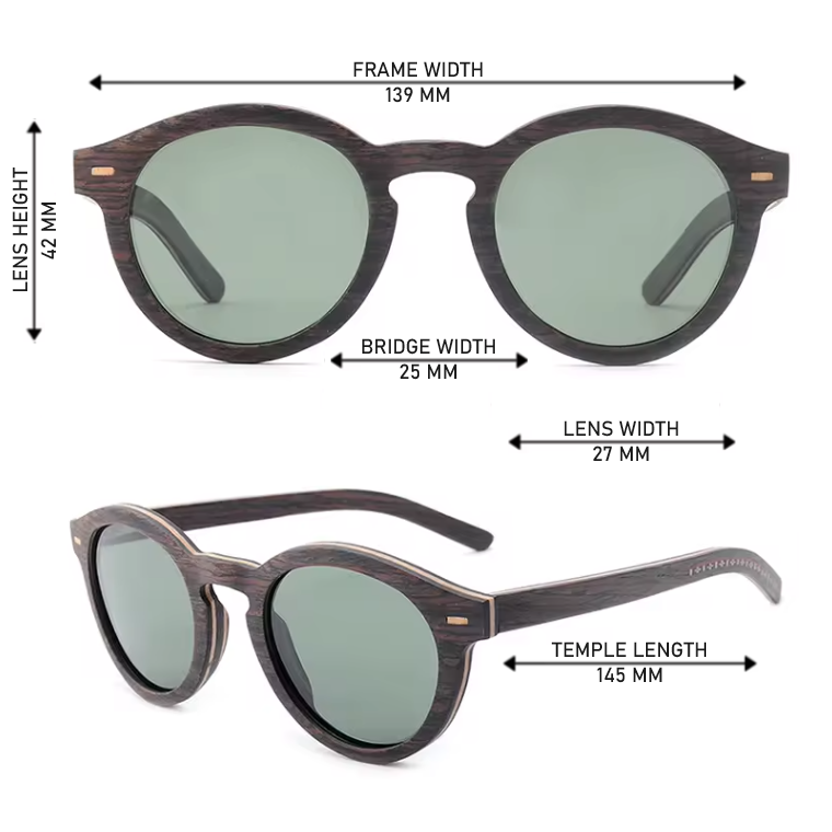 Our Robbyn Range Round Lens Wooden Veneer Sunglasses