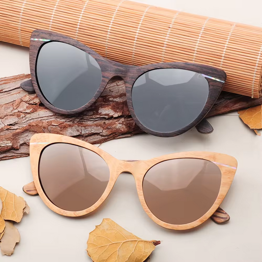 Our Lorren Range Cat Eye Wooden Veneer Sunglasses