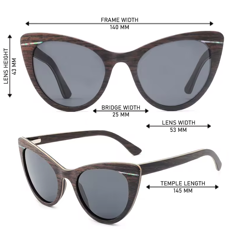 Our Lorren Range Cat Eye Wooden Veneer Sunglasses