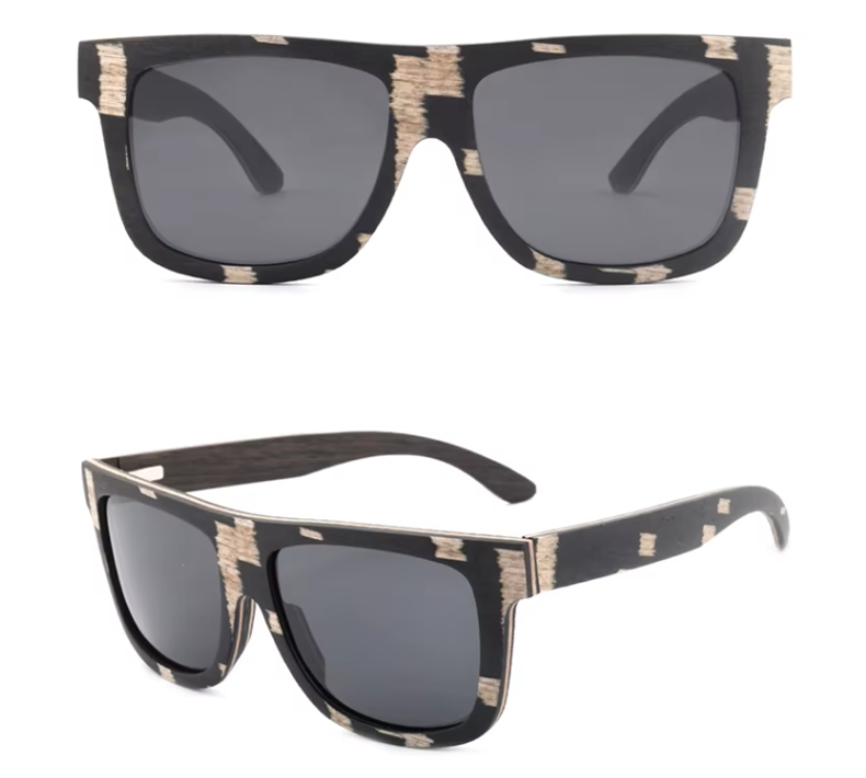 Our Jonnie Range Large Square Wooden Veneer Sunglasses