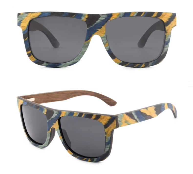 Our Jonnie Range Large Square Wooden Veneer Sunglasses