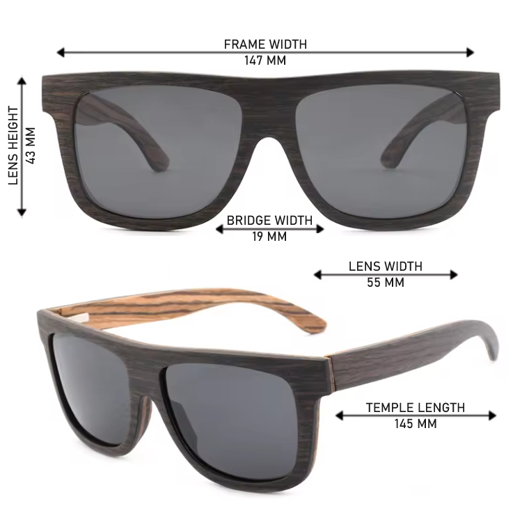 Our Jonnie Range Large Square Wooden Veneer Sunglasses