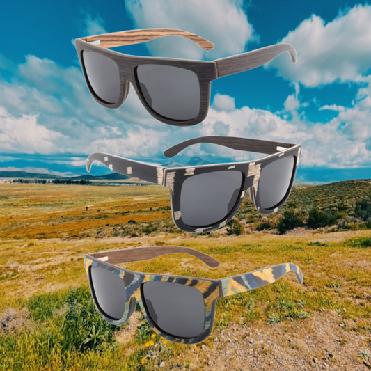 Our Jonnie Range Large Square Wooden Veneer Sunglasses