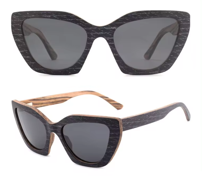 Our Harlea Range Cat Eye Wooden Veneer Sunglasses