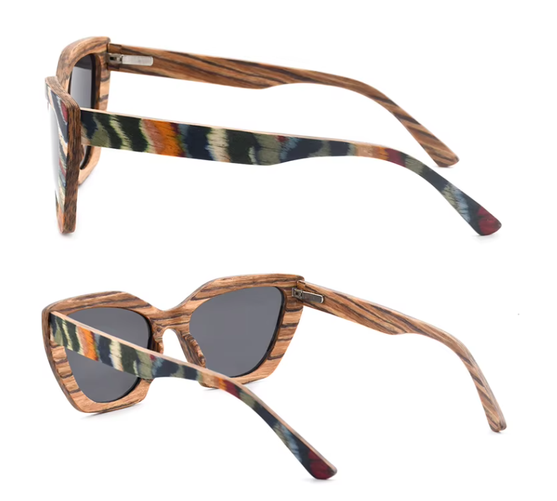 Our Harlea Range Cat Eye Wooden Veneer Sunglasses