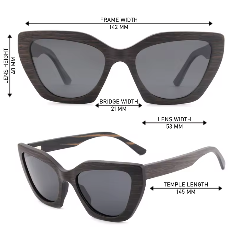 Our Harlea Range Cat Eye Wooden Veneer Sunglasses