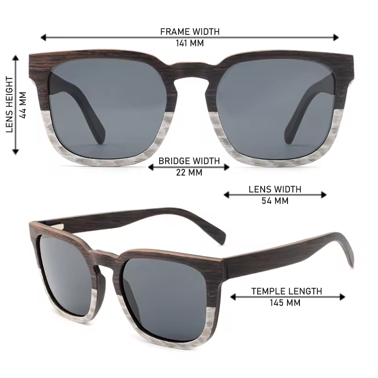 Our Frankie Range Square Wooden Veneer Sunglasses