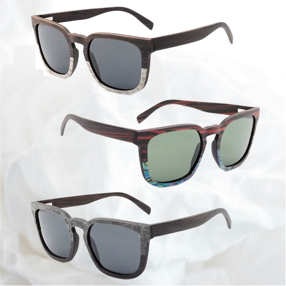 Our Frankie Range Square Wooden Veneer Sunglasses