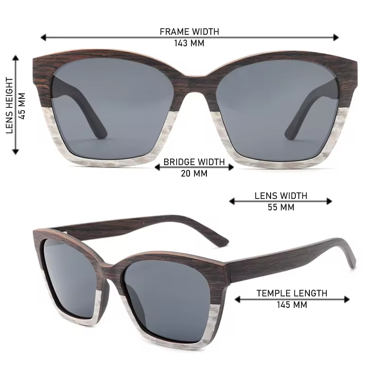 Our Kenlie Range Square Wooden Veneer Sunglasses