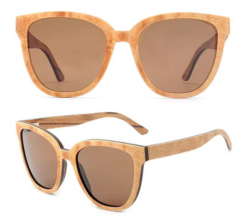 Our Hennie Range Oversized Wooden Veneer Sunglasses