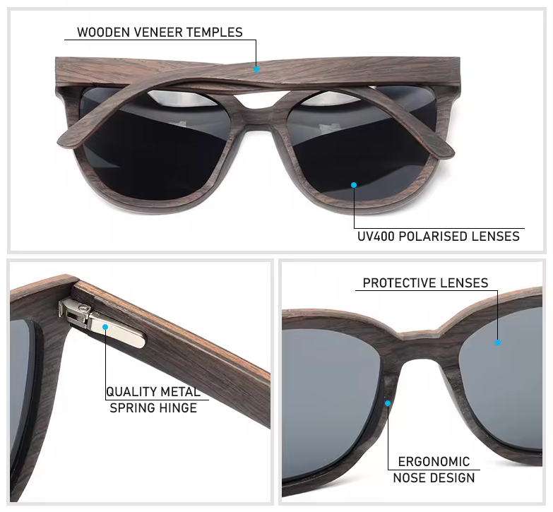 Our Hennie Range Oversized Wooden Veneer Sunglasses