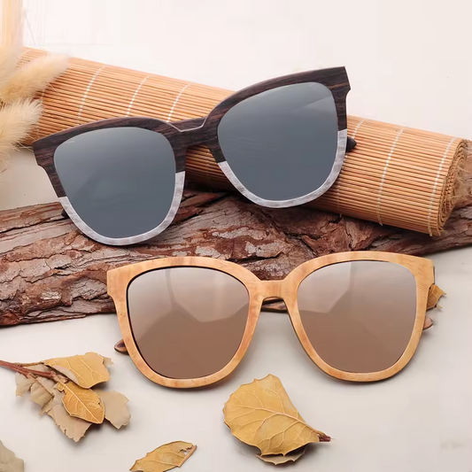 Our Hennie Range Oversized Wooden Veneer Sunglasses