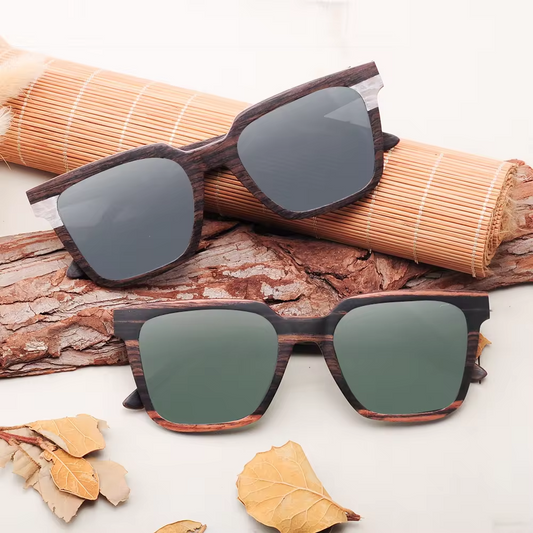 Our Fredie Range Square Wooden Veneer Sunglasses