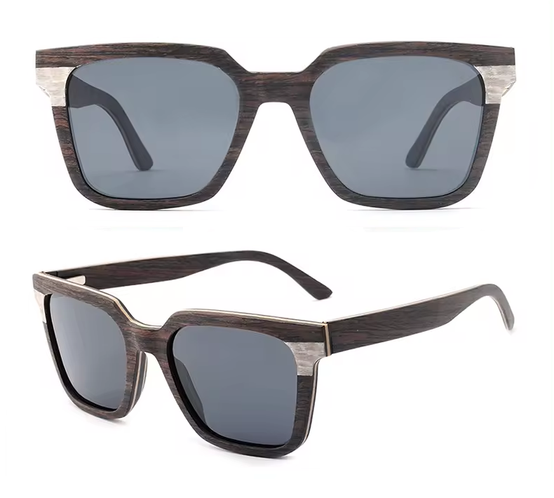 Our Fredie Range Square Wooden Veneer Sunglasses