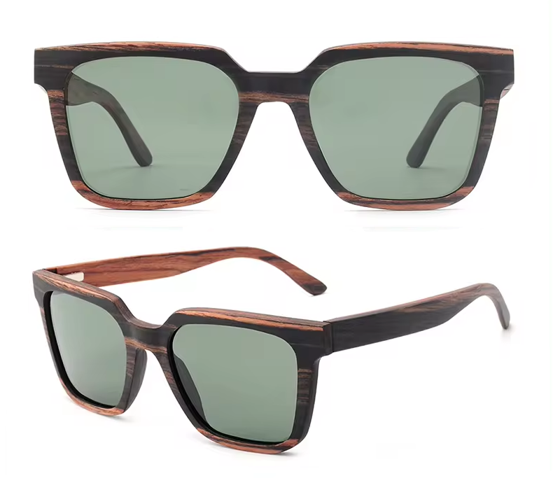 Our Fredie Range Square Wooden Veneer Sunglasses