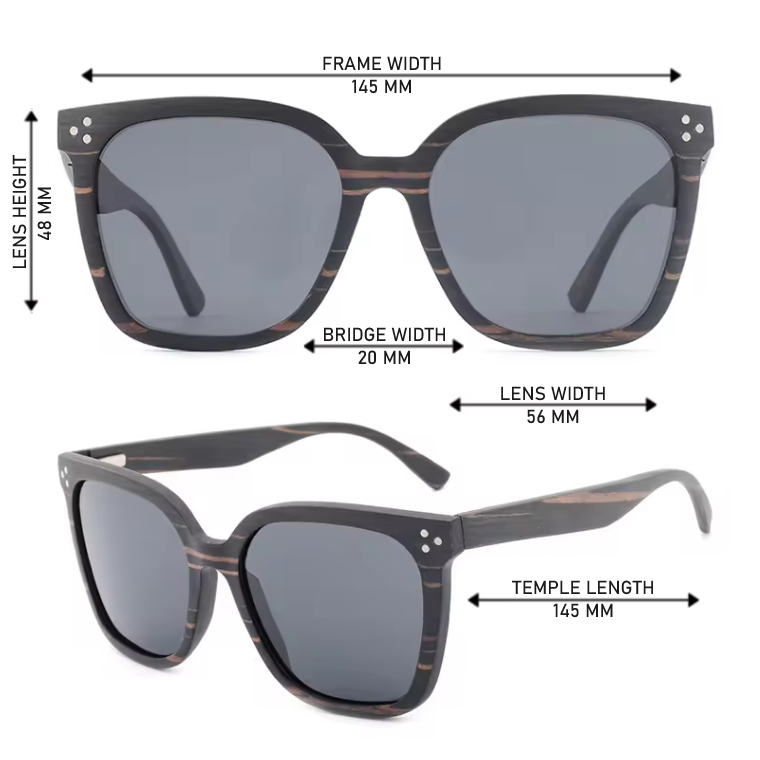 Our Kelsie Range Oversized Wooden Veneer Sunglasses