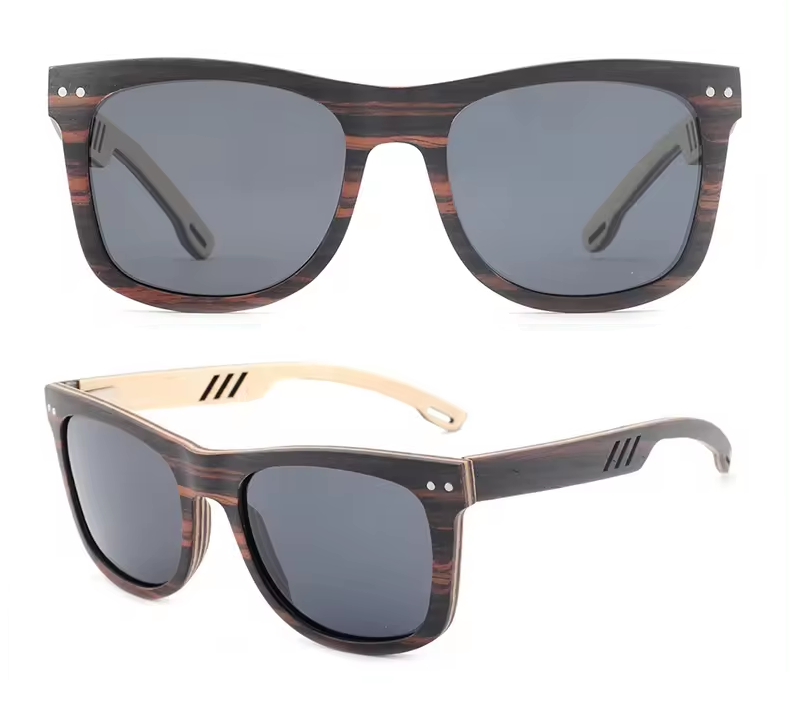 Our Ellice Range Square Wooden Veneer Sunglasses