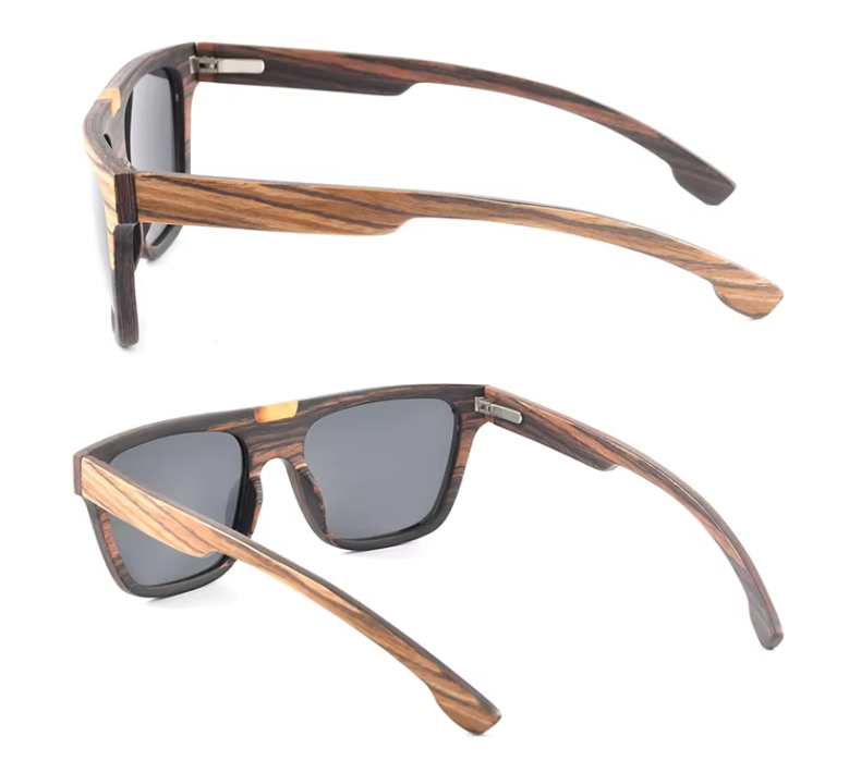 Our Jordan Range Square Lens Wooden Veneer Sunglasses