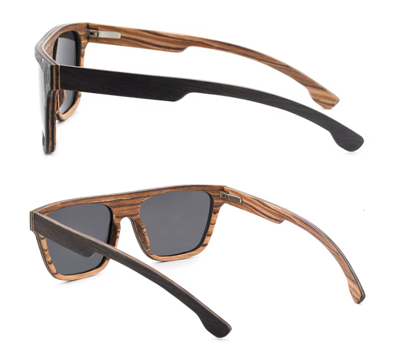 Our Jordan Range Square Lens Wooden Veneer Sunglasses