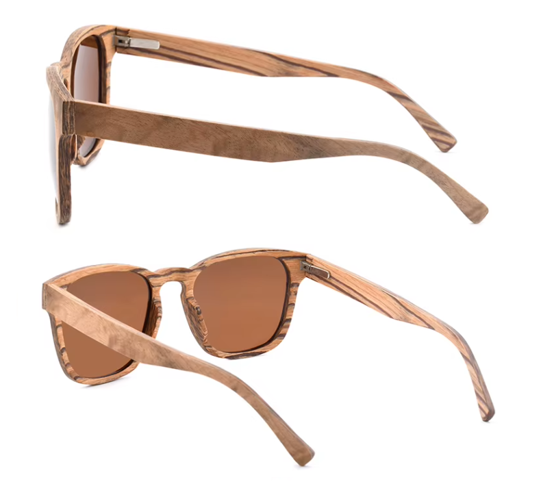 Our Wendall Range Square Lens Wooden Veneer Sunglasses