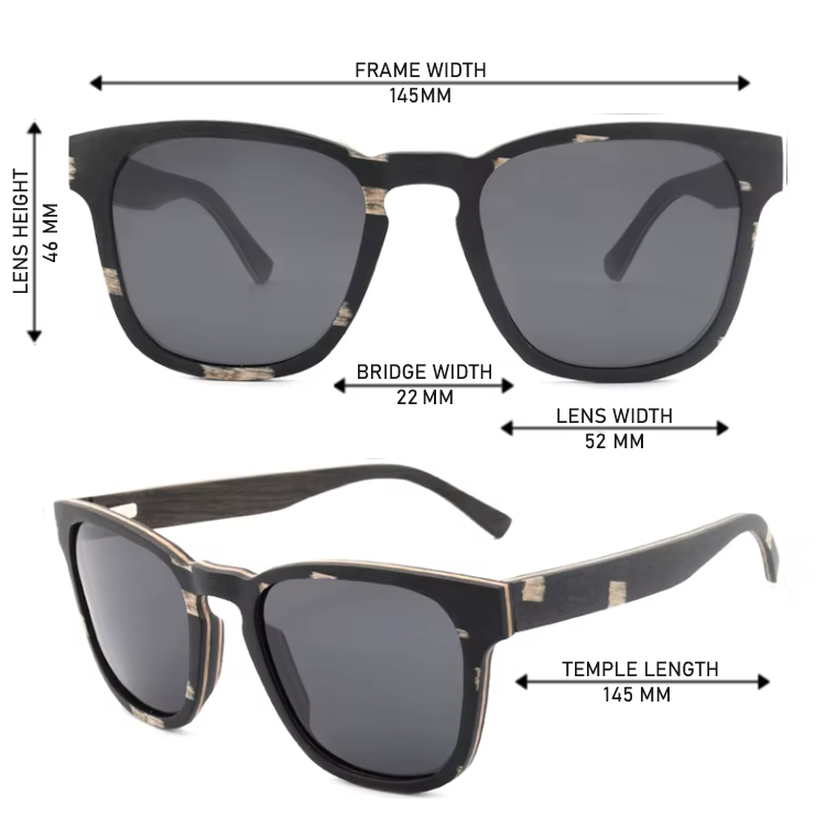 Our Wendall Range Square Lens Wooden Veneer Sunglasses
