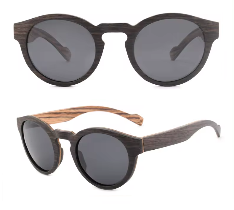 Our Daniele Range Round Lens Wooden Veneer Sunglasses