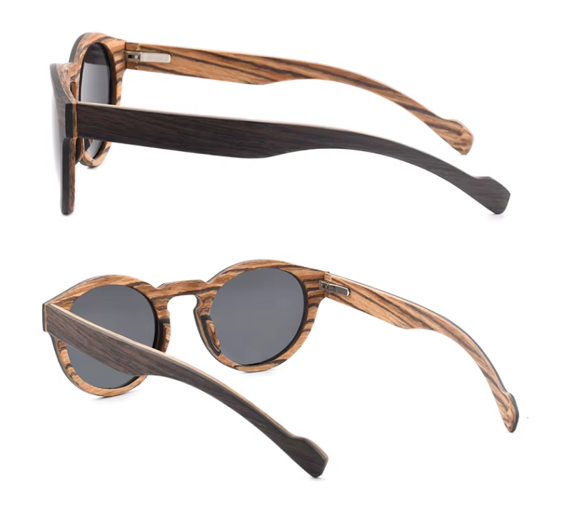 Our Daniele Range Round Lens Wooden Veneer Sunglasses