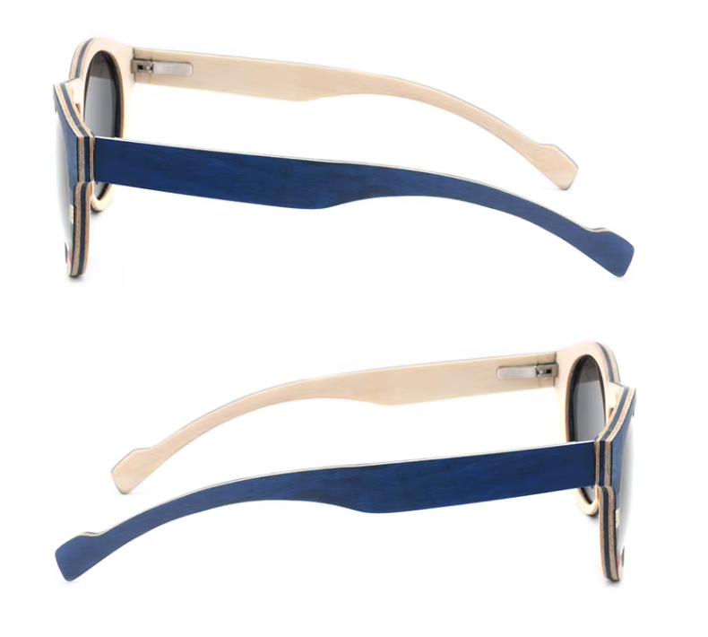 Our Daniele Range Round Lens Wooden Veneer Sunglasses