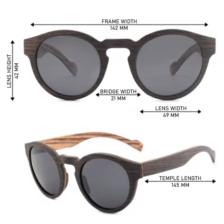 Our Daniele Range Round Lens Wooden Veneer Sunglasses
