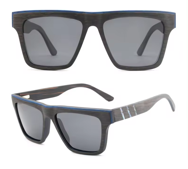 Our Matti Range Large Square Wooden Veneer Sunglasses