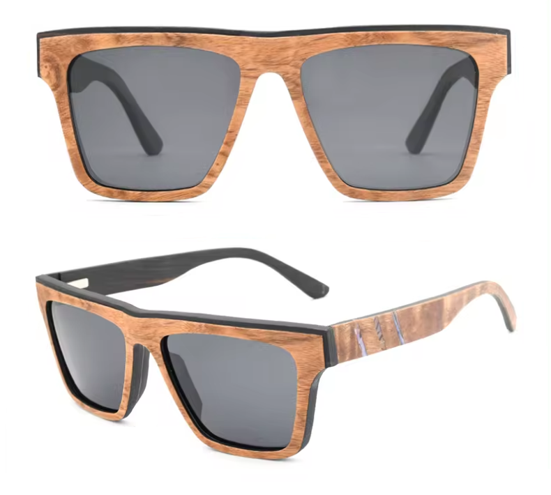 Our Matti Range Large Square Wooden Veneer Sunglasses