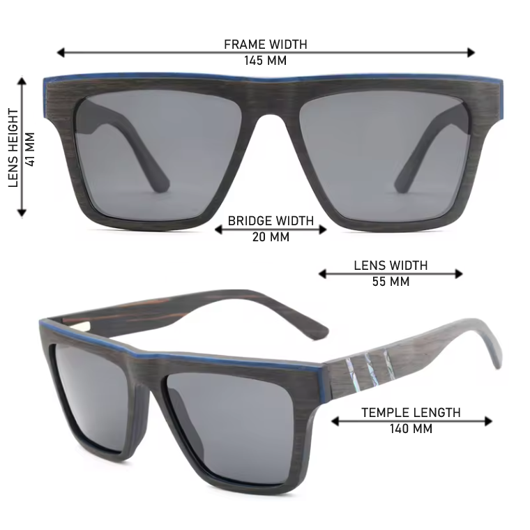 Our Matti Range Large Square Wooden Veneer Sunglasses