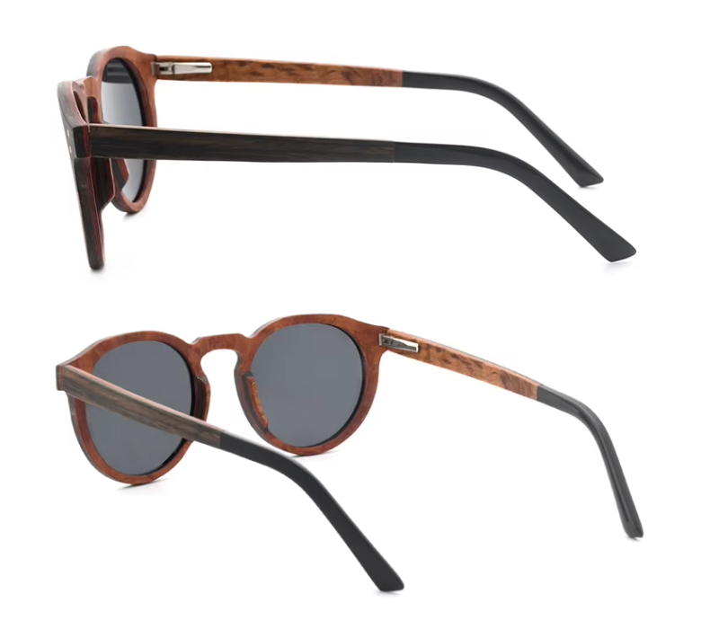 Our William Range Round Lens Wooden Veneer Sunglasses