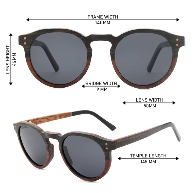 Our William Range Round Lens Wooden Veneer Sunglasses
