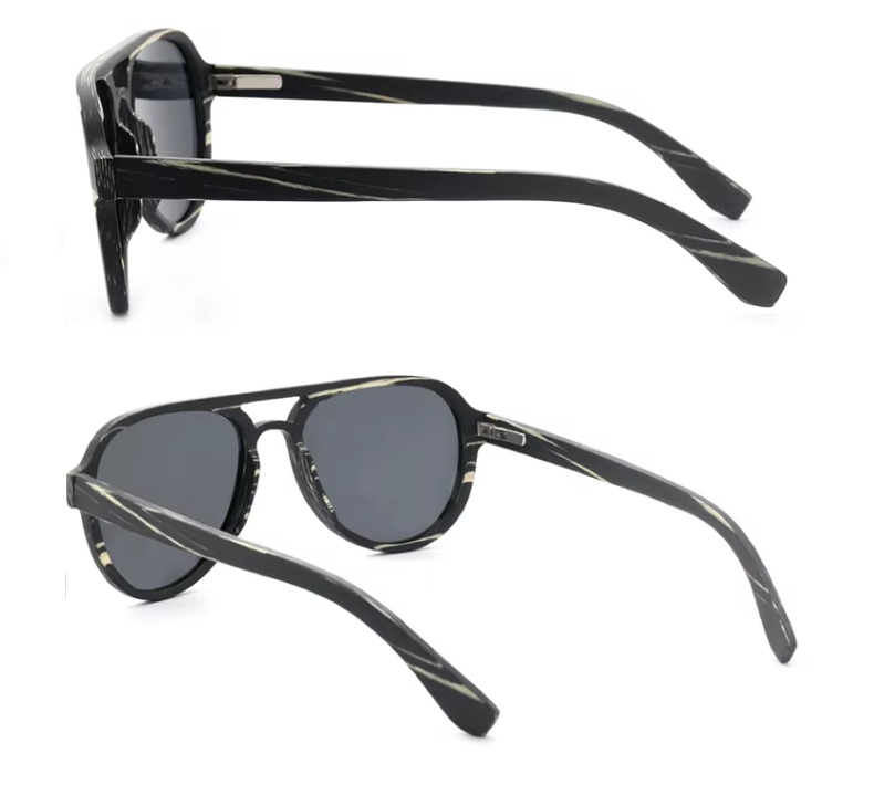 Our Sylvester Range Square Aviator Wooden Veneer Sunglasses
