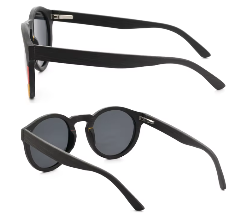 Our Madlyn Range Round Lens Wooden Veneer Sunglasses