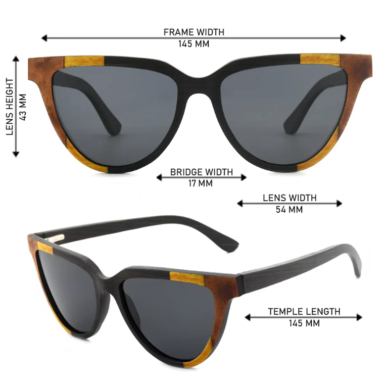 Our Katie Range Cat Eye Wooden Veneer Sunglasses