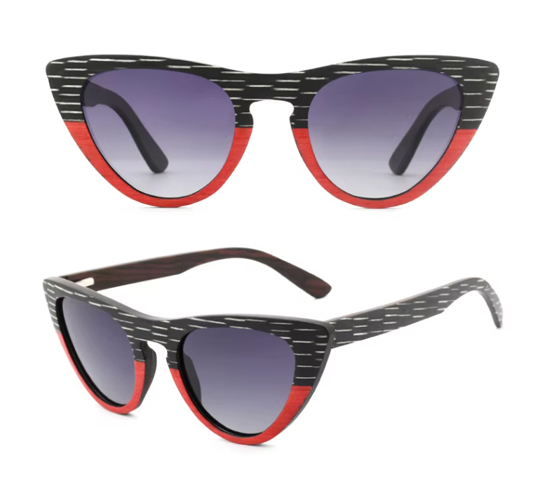 Our Genifer Range Cat Eye Wooden Veneer Sunglasses