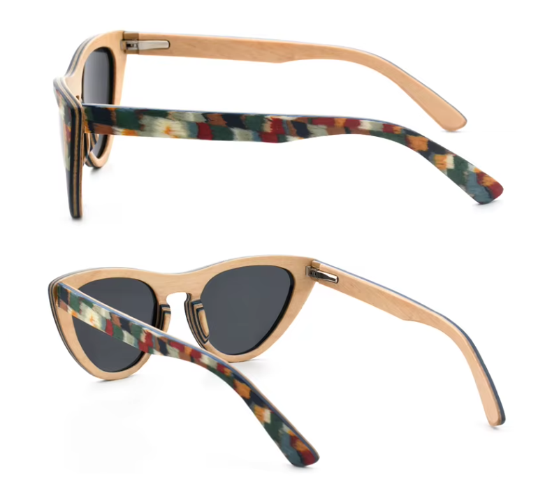 Our Genifer Range Cat Eye Wooden Veneer Sunglasses