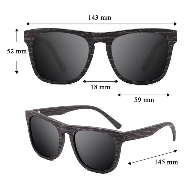 Our Donoven Range Square Lens Wooden Veneer Sunglasses