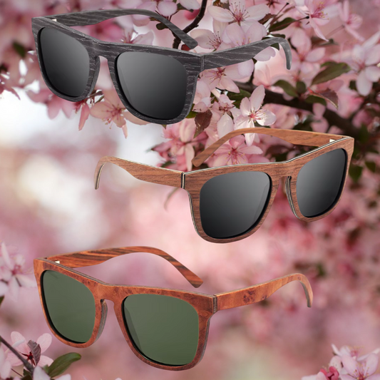 Our Donoven Range Square Lens Wooden Veneer Sunglasses