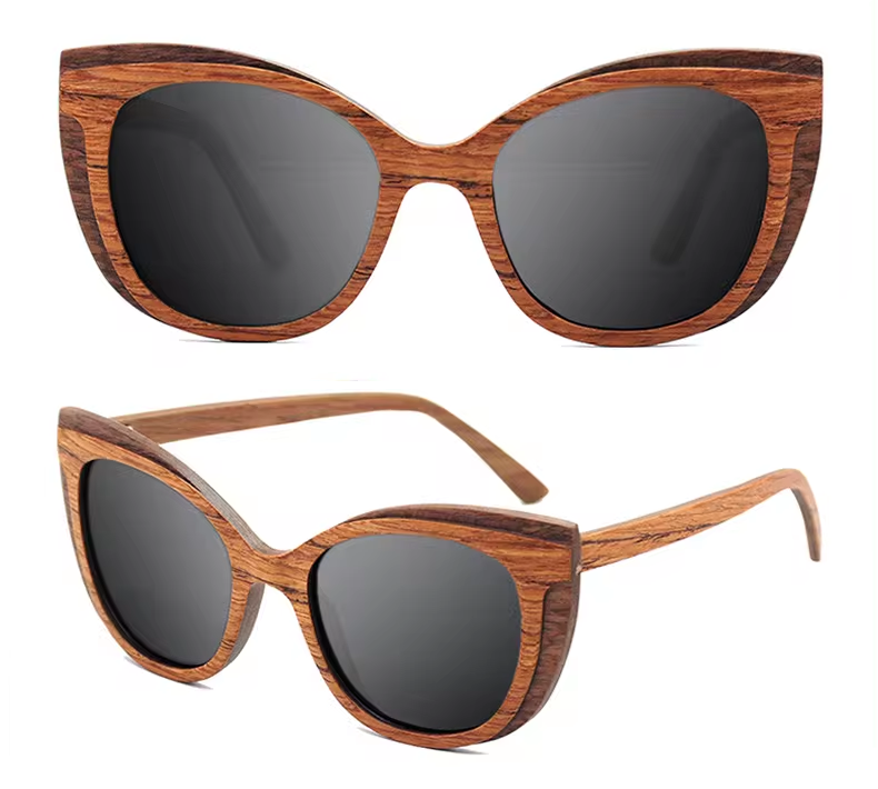 Our Mischa Range Cat Eye Wooden Veneer Sunglasses