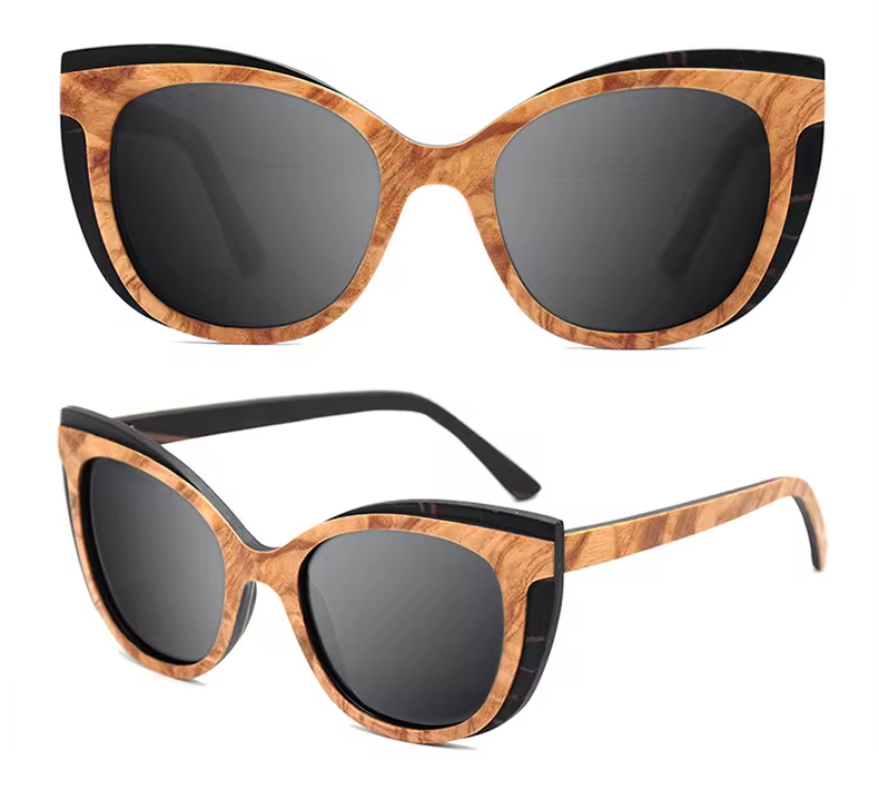 Our Mischa Range Cat Eye Wooden Veneer Sunglasses