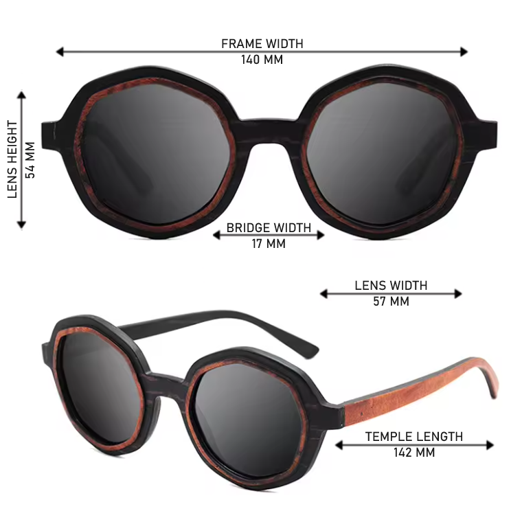 Our Philly Range Octagonal Wooden Veneer Sunglasses